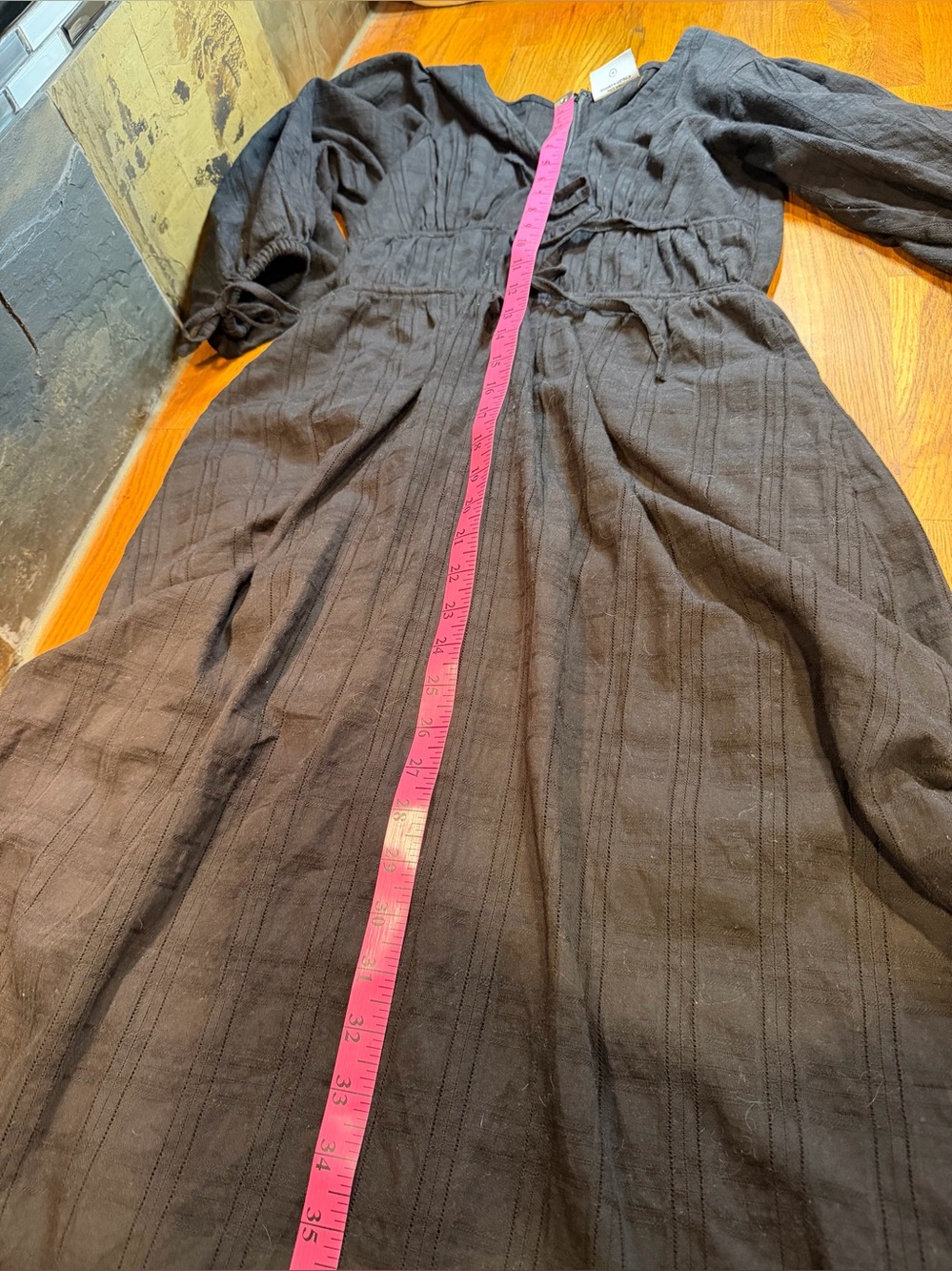 Rue Stiic Black Puff-Sleeve Tie-Waist Maxi Dress, size small - Picture 12 of 12